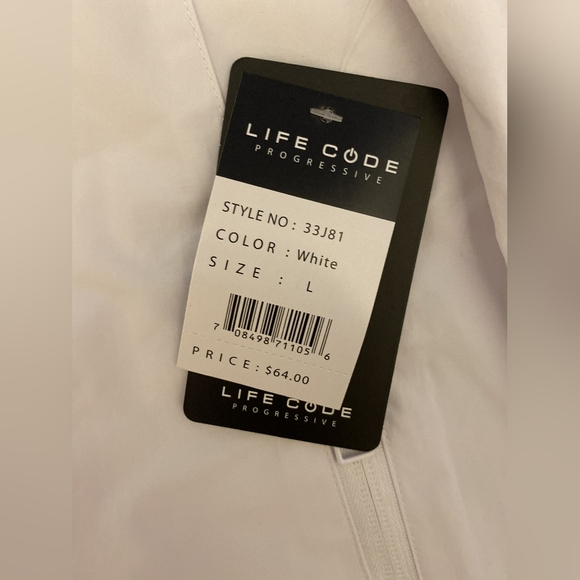 Life Code Progressive Men’s White 100% Nylon Full Zip Lightweight Jacket Size L - Picture 7 of 15